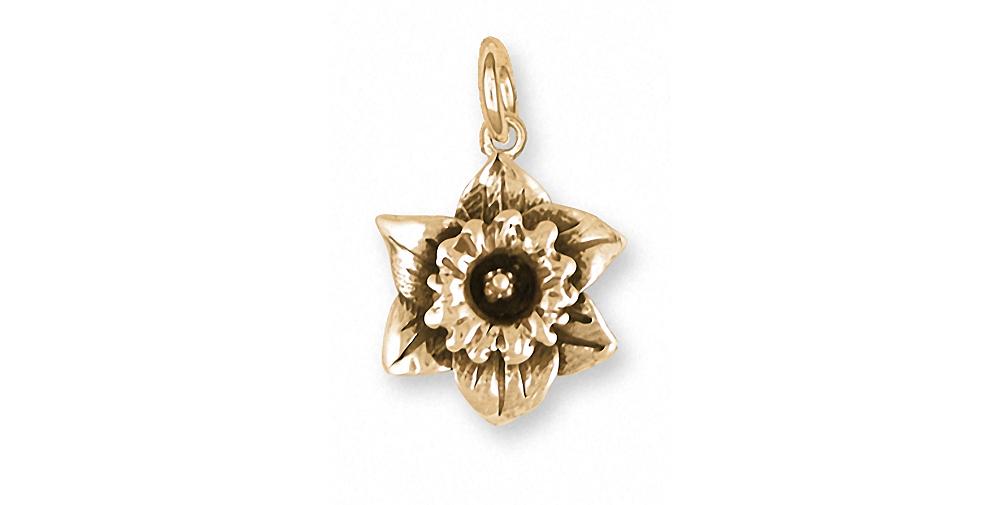 Daffodil Charms Daffodil Charm 14k Gold Flower Jewelry Daffodil jewelry