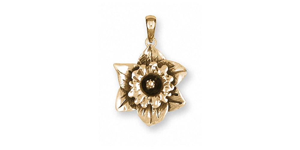 Daffodil Charms Daffodil Pendant 14k Gold Flower Jewelry Daffodil jewelry