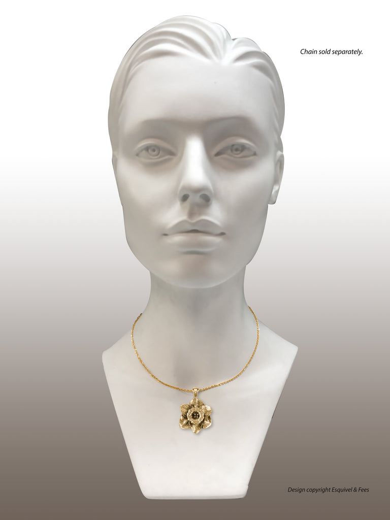 Daffodil Jewelry 14k Gold Handmade Daffodil Pendant  DAF3-PG