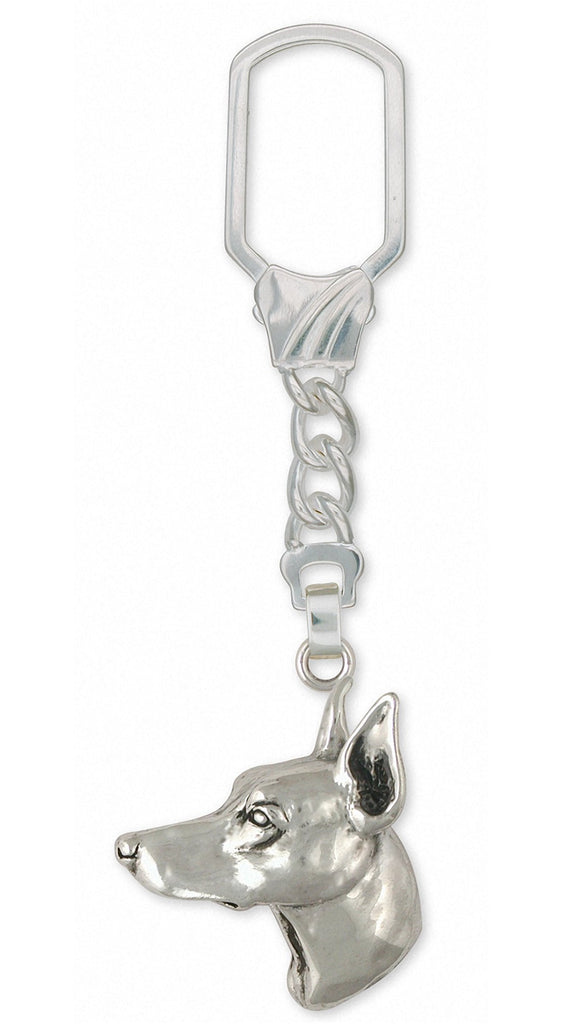 Doberman Pincher Charms Doberman Pincher Key Ring Sterling Silver Dog Jewelry Doberman Pincher jewelry