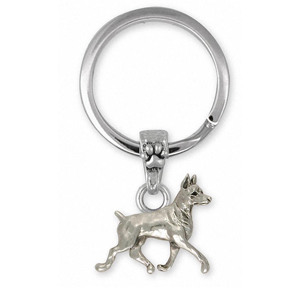 Doberman Pincher Charms Doberman Pincher Key Ring Sterling Silver Dog Jewelry Doberman Pincher jewelry