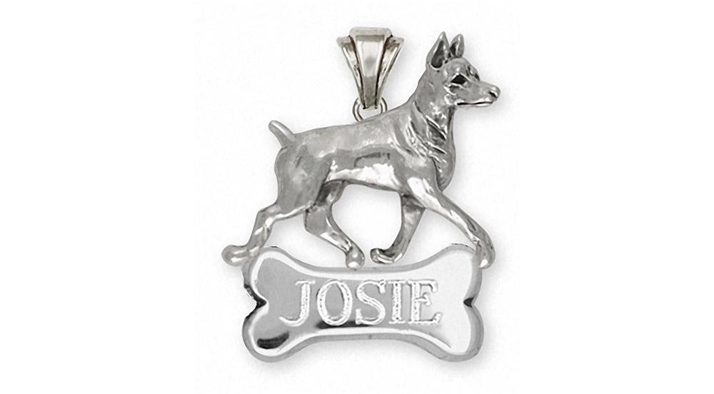 Doberman Pinscher Charms Doberman Pinscher Pendant Sterling Silver Dobie Jewelry Doberman Pinscher jewelry