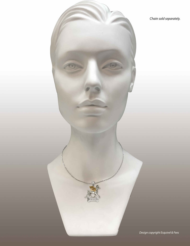 Doberman Pincher Angel Jewelry Silver And 14k Gold Handmade Dog Pendant  DB3-TNAP
