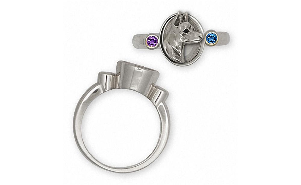 Doberman Pincher Charms Doberman Pincher Ring Sterling Silver Dog Jewelry Doberman Pincher jewelry