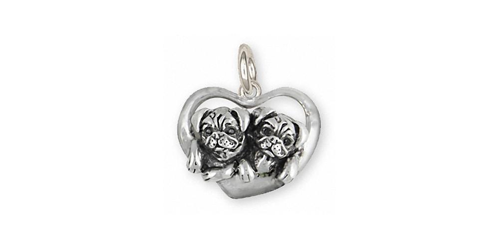 Pug Charms Pug Charm Sterling Silver Dog Jewelry Pug jewelry