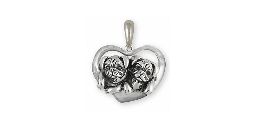 Pug Charms Pug Pendant Sterling Silver Dog Jewelry Pug jewelry