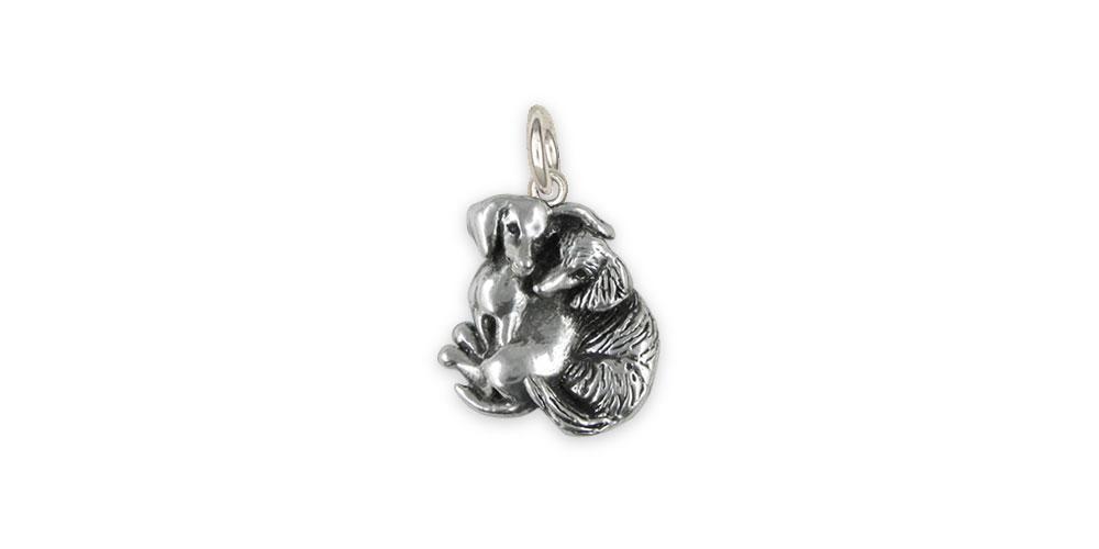 Long And Shorthair Dachshund Charms Long And Shorthair Dachshund Charm Sterling Silver Double Dachshund Jewelry Long And Shorthair Dachshund jewelry