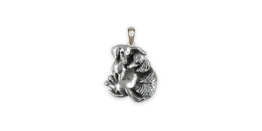 Long And Shorthair Dachshund Charms Long And Shorthair Dachshund Pendant Sterling Silver Double Dachshund Jewelry Long And Shorthair Dachshund jewelry