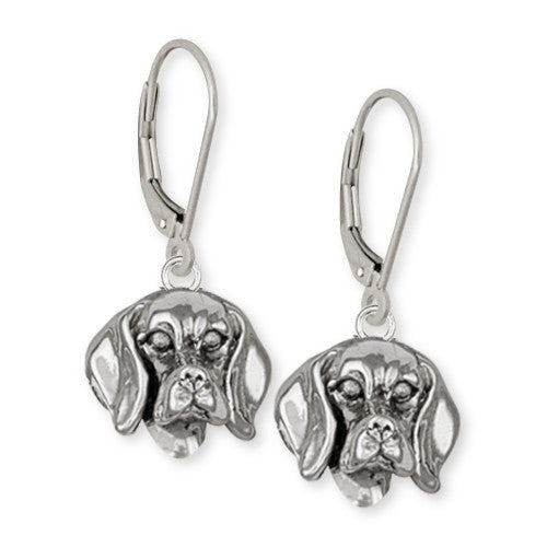 Beagle Dog Earrings Jewelry Handmade Sterling Silver  DG10-LB