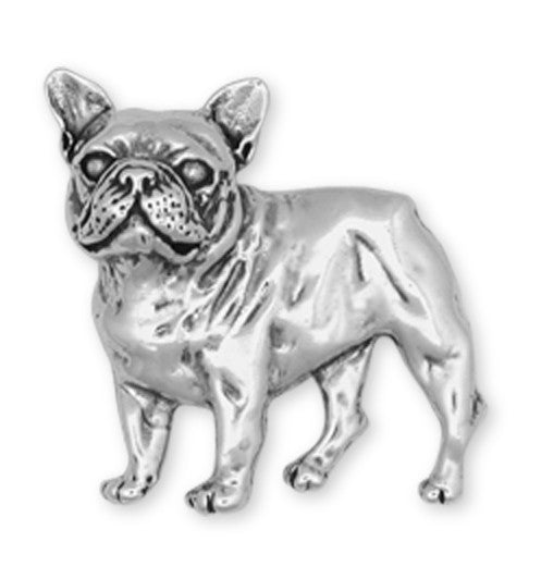 French Bulldog Brooch Pin Handmade Sterling Silver Dog Jewelry DG11-BR