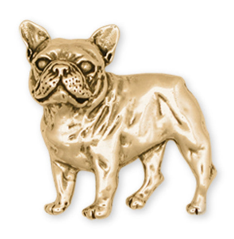 French Bulldog Brooch Pin 14k Yellow Gold Vermeil Dog Jewelry DG11-BRVM