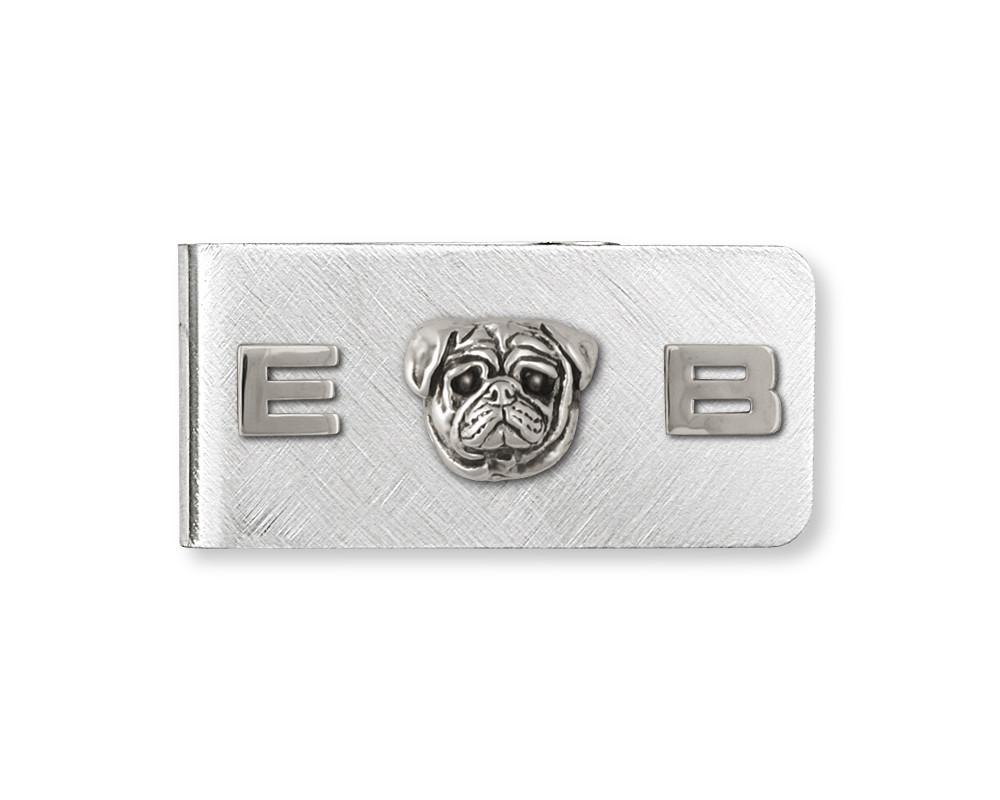 Pug Charms Pug Money Clip Sterling Silver And Stainless Steel Dog Jewelry Pug jewelry