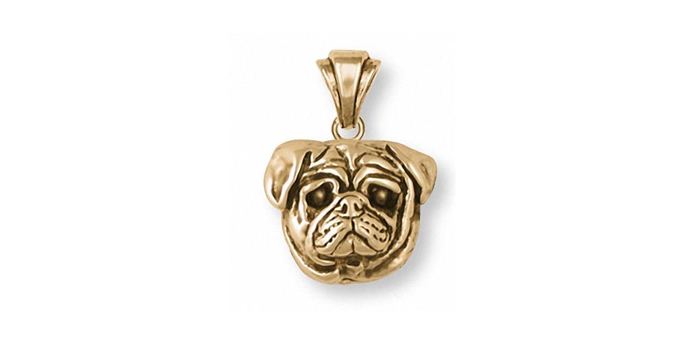 Pug Charms Pug Pendant 14k Gold Dog Jewelry Pug jewelry