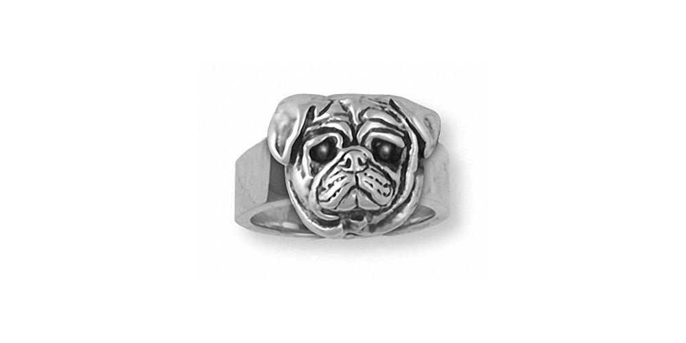 Pug Charms Pug Ring Sterling Silver Dog Jewelry Pug jewelry