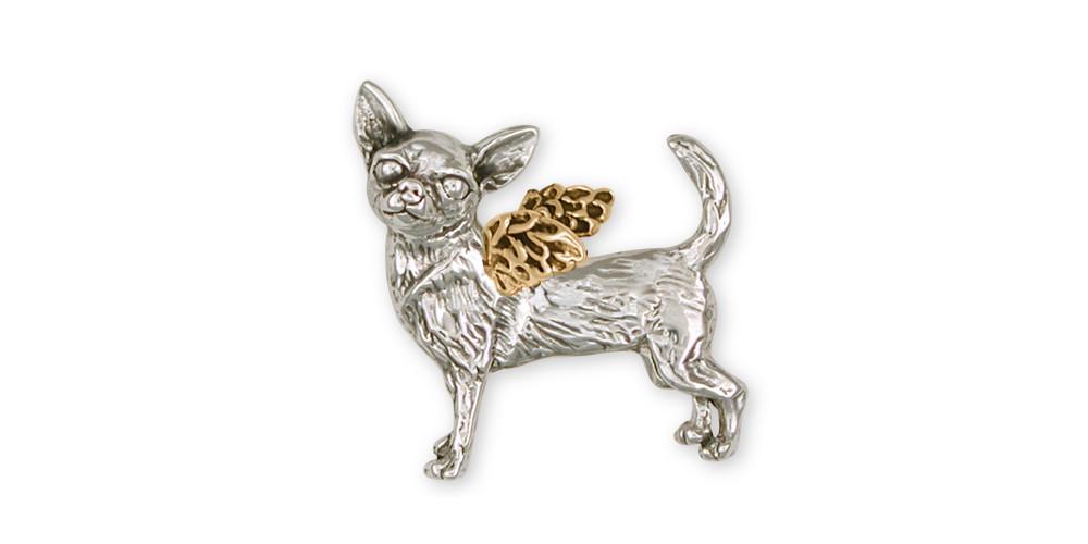 Chihuahua Charms Chihuahua Brooch Pin Silver And Gold Dog Jewelry Chihuahua jewelry