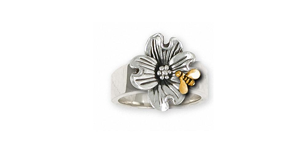 Dogwood Charms Dogwood Ring Silver And Gold Flower Jewelry Dogwood jewelry