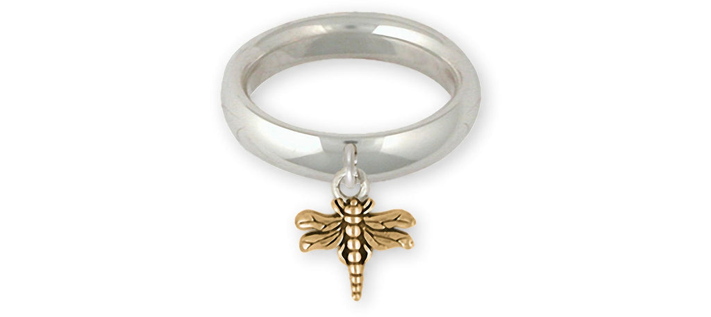 Dragonfly Charms Dragonfly Ring Silver And 14k Gold Dragonfly Jewelry Dragonfly jewelry