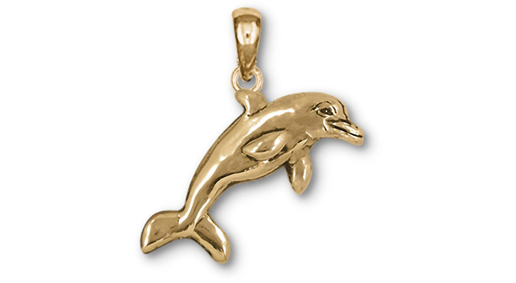 Dolphin Charms Dolphin Pendant 14k Yellow Gold Dolphin Jewelry Dolphin jewelry