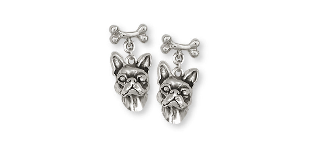 Boston Terrier Charms Boston Terrier Earrings Sterling Silver Dog Jewelry Boston Terrier jewelry