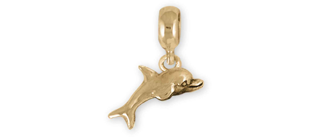 Dolphin Charms Dolphin Charm Slide 14k Yellow Gold Dolphin Jewelry Dolphin jewelry