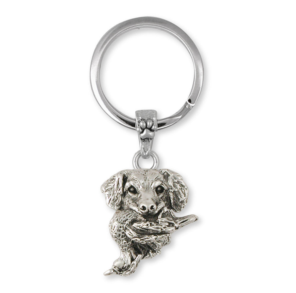 Golden Retriever And Duck Charms Golden Retriever And Duck Key Ring Sterling Silver Dog Jewelry Golden Retriever And Duck jewelry