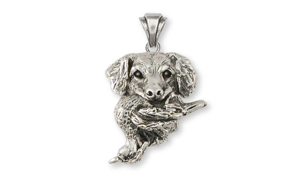 Golden Retriever And Duck Charms Golden Retriever And Duck Pendant Sterling Silver Dog Jewelry Golden Retriever And Duck jewelry