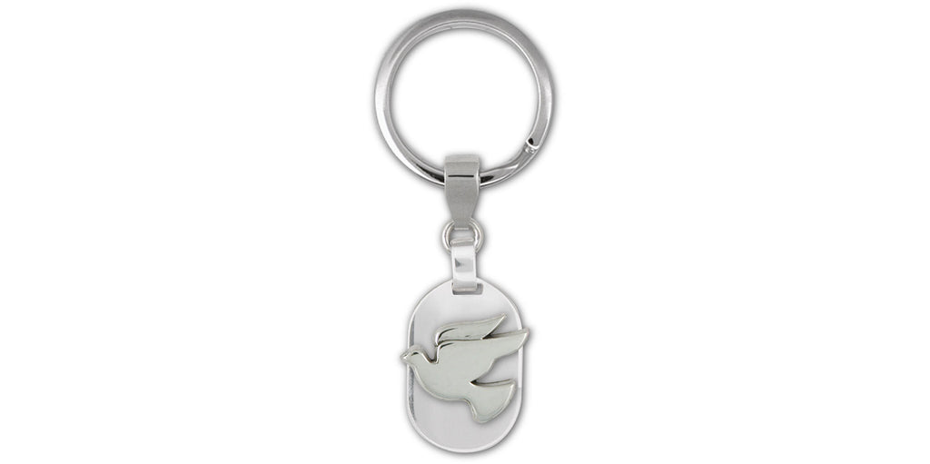 Dove Charms Dove Key Ring Sterling Silver Dove Jewelry Dove jewelry