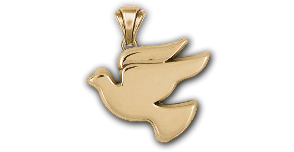 Dove Charms Dove Pendant 14k Yellow Gold Dove Jewelry Dove jewelry