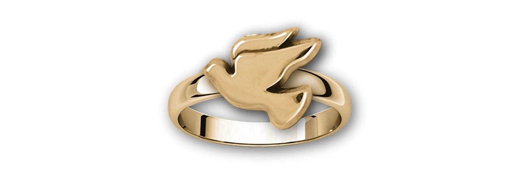 Dove Charms Dove Ring 14k Yellow Gold Dove Jewelry Dove jewelry