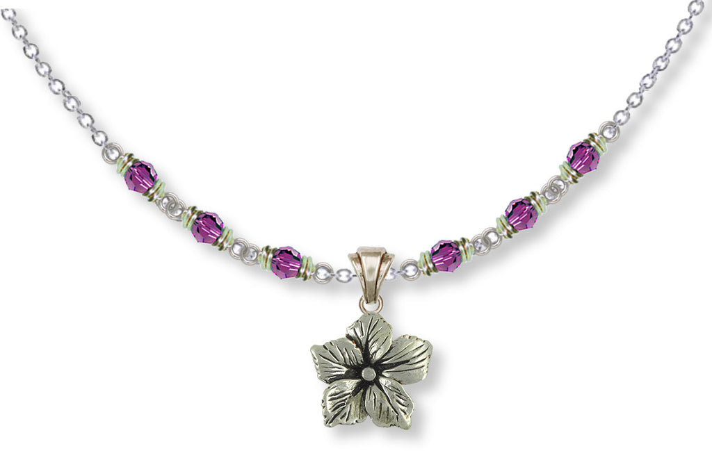 Drummond Phlox Charms Drummond Phlox Necklace Sterling Silver Flower Jewelry Drummond Phlox jewelry