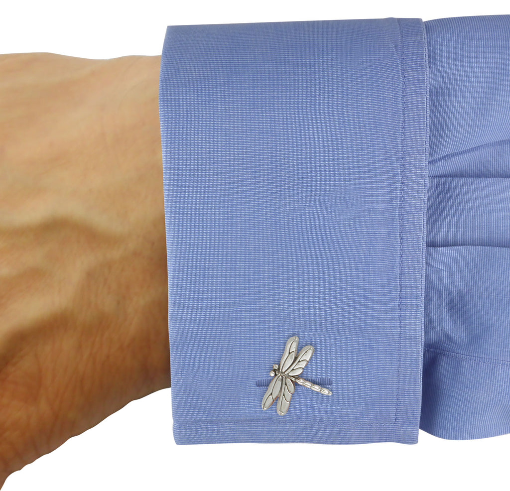 Dragonfly Jewelry Sterling Silver Handmade Dragonfly Cufflinks  DY1-CL