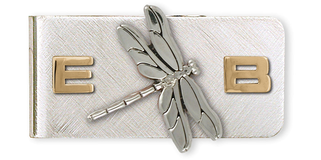 Dragonfly Charms Dragonfly Money Clip Silver And 14k Gold Dragonfly Jewelry Dragonfly jewelry