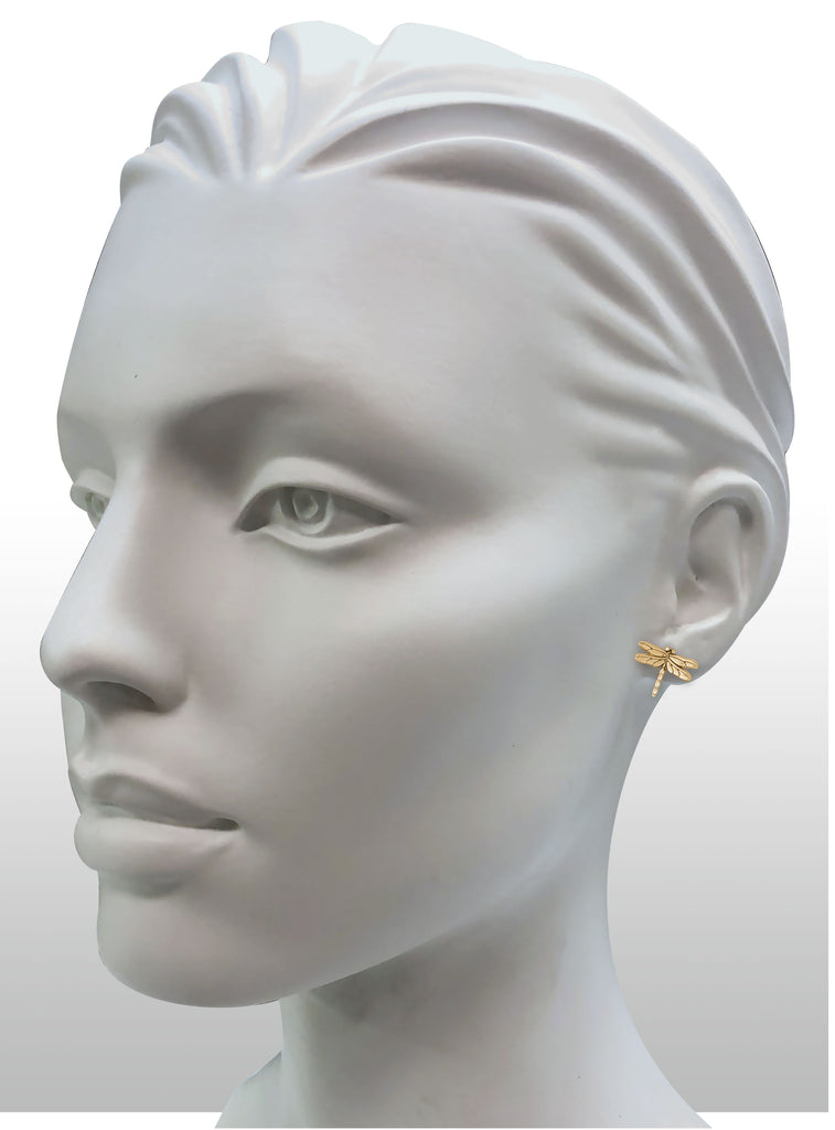 Dragonfly Jewelry 14k Gold Handmade Dragonfly Earrings  DY3-PEG
