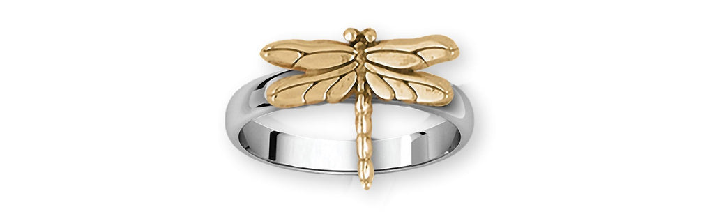 Dragonfly Charms Dragonfly Ring Silver And 14k Gold Dragonfly Jewelry Dragonfly jewelry