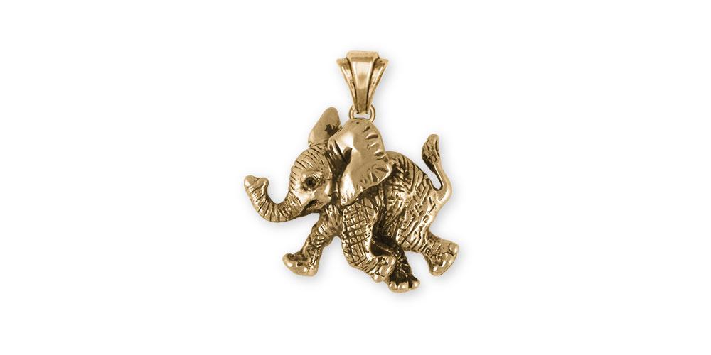 Elephant Charms Elephant Pendant 14k Gold Wildlife Jewelry Elephant jewelry