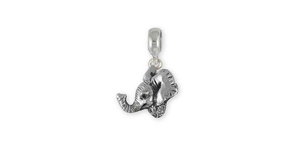 Elephant Charms Elephant Charm Slide Sterling Silver Wildlife Jewelry Elephant jewelry