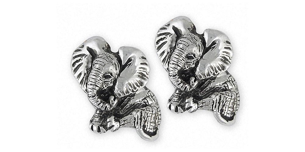 Elephant Charms Elephant Cufflinks Sterling Silver Wildlife Jewelry Elephant jewelry