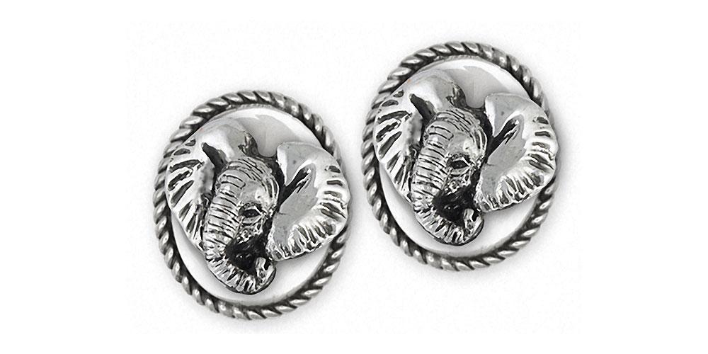 Elephant Charms Elephant Cufflinks Sterling Silver Wildlife Jewelry Elephant jewelry