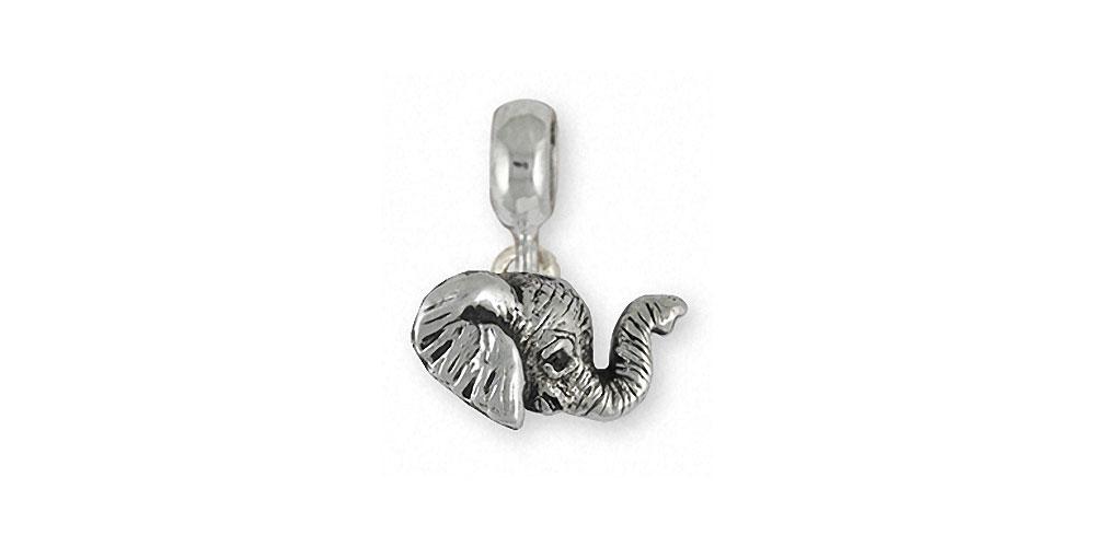 Elephant Charms Elephant Charm Slide Sterling Silver Wildlife Jewelry Elephant jewelry