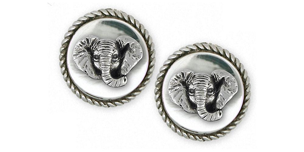 Elephant Charms Elephant Cufflinks Sterling Silver Wildlife Jewelry Elephant jewelry