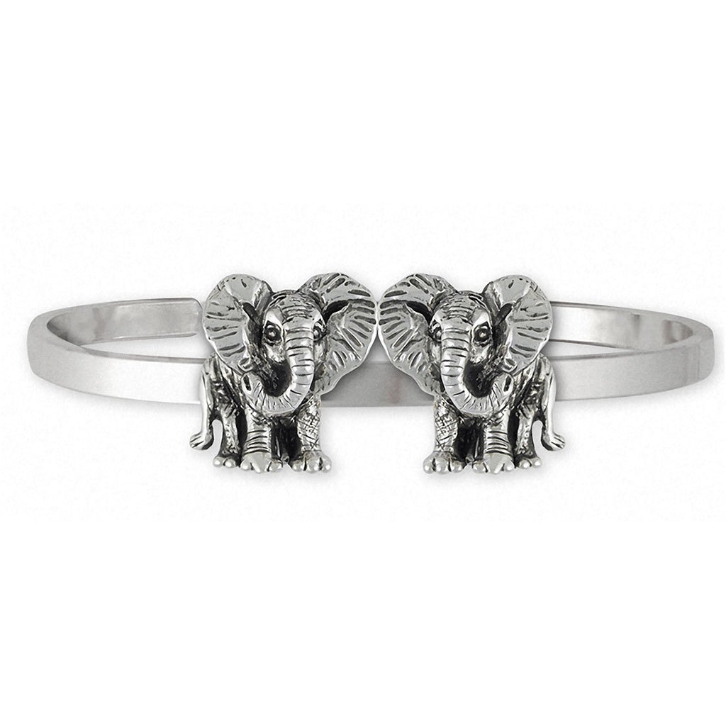 Double Elephant Charms Double Elephant Bracelet Sterling Silver Wildlife Jewelry Double Elephant jewelry