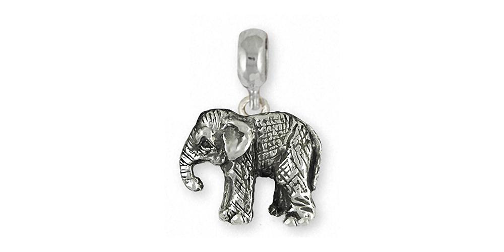 Baby Elephant Charms Baby Elephant Charm Slide Sterling Silver Wildlife Jewelry Baby Elephant jewelry