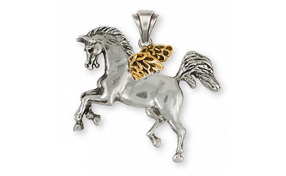Horse Charms Horse Pendant Silver And 14k Gold Horse Jewelry Horse jewelry