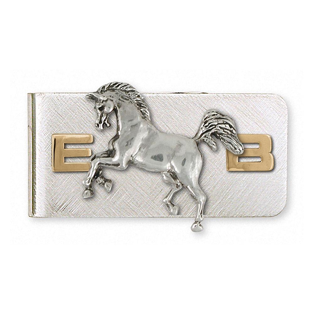 Horse Charms Horse Money Clip Silver And 14k Gold Horse Jewelry Horse jewelry
