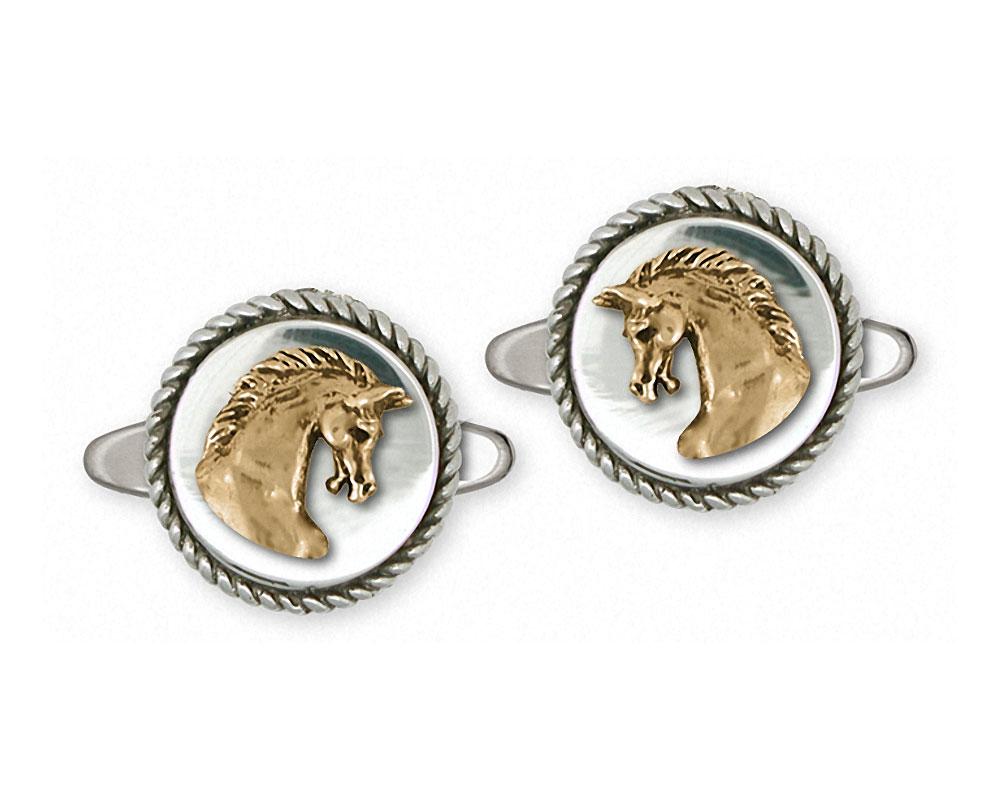 Horse Charms Horse Cufflinks Silver And 14k Gold Horse Jewelry Horse jewelry