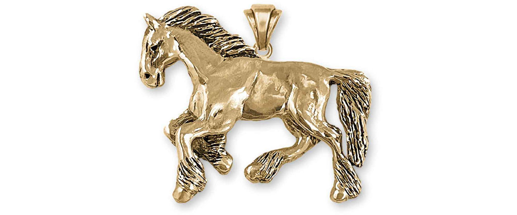 Clydesdale  Charms Clydesdale  Pendant 14k Yellow Gold Draft Horse Jewelry Clydesdale  jewelry