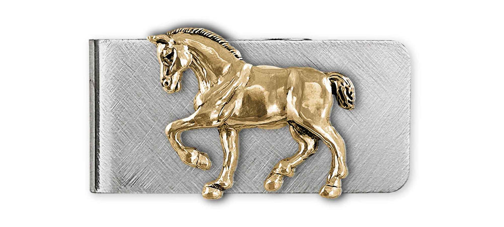 Clydesdale  Charms Clydesdale  Money Clip Sterling Silver And Yellow Bronze Draft Horse Jewelry Clydesdale  jewelry