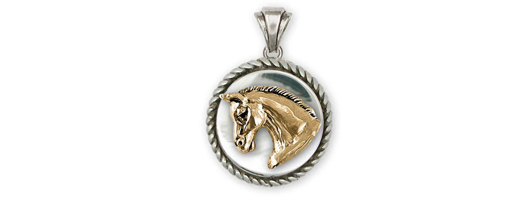 Clydesdale  Charms Clydesdale  Pendant Silver And 14k Gold Draft Horse Jewelry Clydesdale  jewelry