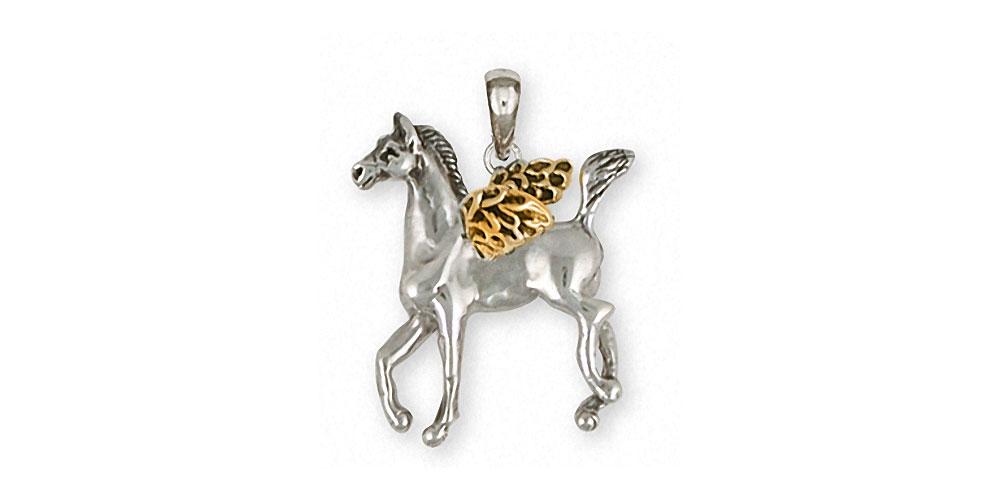 Horse Charms Horse Pendant Silver And 14k Gold Horse Jewelry Horse jewelry