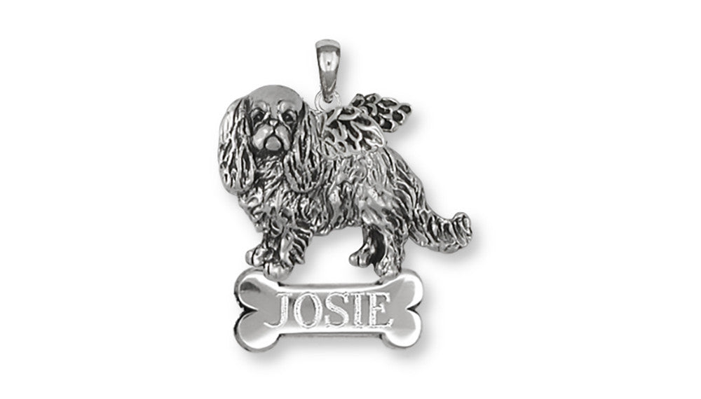 English Toy Spaniel Angel Charms English Toy Spaniel Angel Pendant Sterling Silver Dog Jewelry English Toy Spaniel Angel jewelry